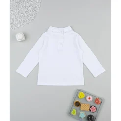 Prenatal Camiseta niña blanca con cuello fruncido