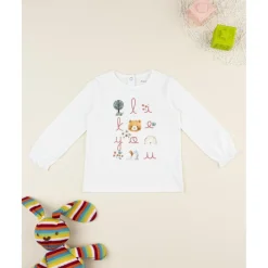 Prenatal Camiseta niña blanca con estampado