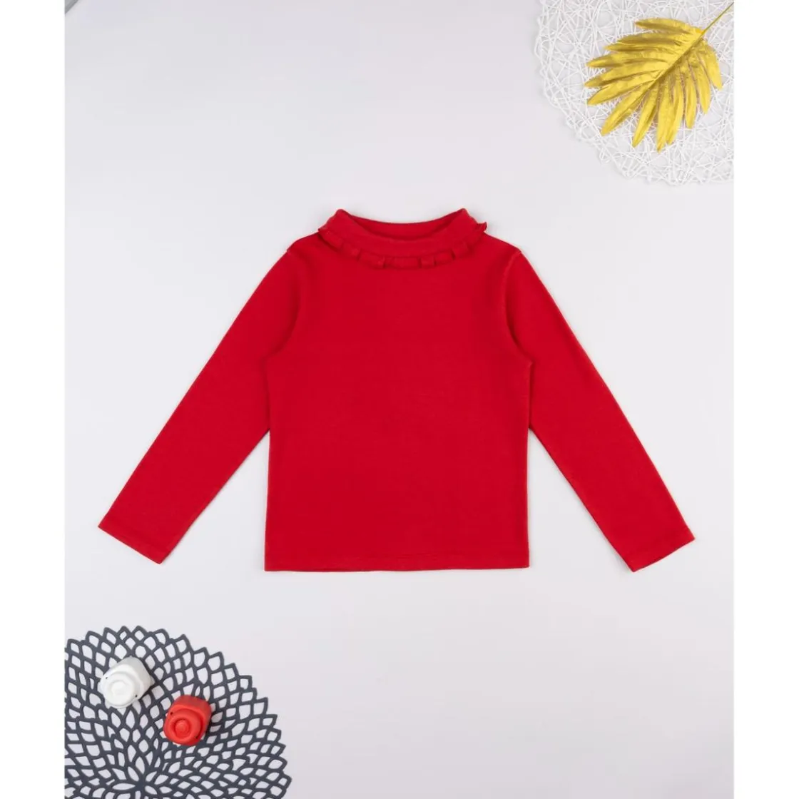 Prenatal Camiseta niña roja cuello alto* Niña·Niña 2-10 Años|Niña 2-10 Años·Camisas Y Camisetas
