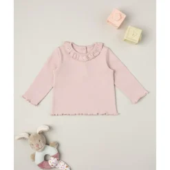 Prenatal Camiseta niña rosa con volantes
