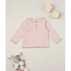 Prenatal Camiseta niña rosa con volantes