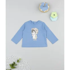 Prenatal Camiseta niño azul “Little Bear” manga larga