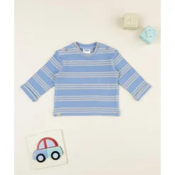 Prenatal Camiseta niño rayas azul y gris