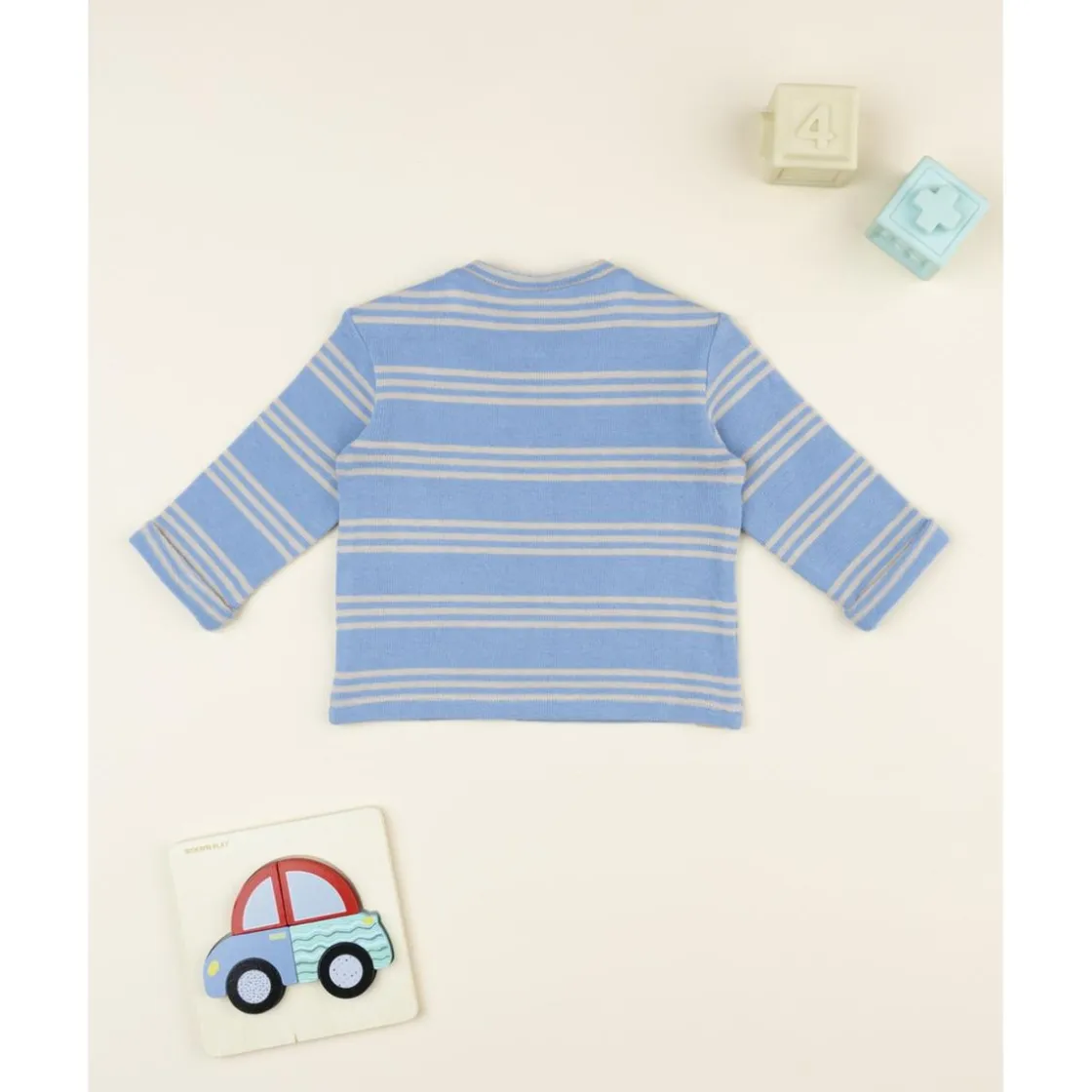 Prenatal Camiseta niño rayas azul y gris
