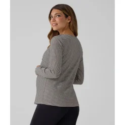 Prenatal Camiseta premamá de lactancia negro y beige a rayas