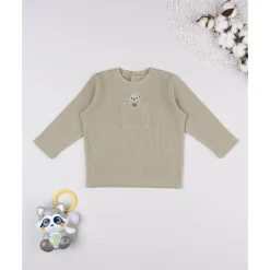 Prenatal Camiseta waffle marrón de manga larga para niño
