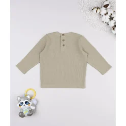 Prenatal Camiseta waffle marrón de manga larga para niño