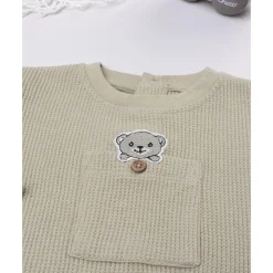 Prenatal Camiseta waffle marrón de manga larga para niño