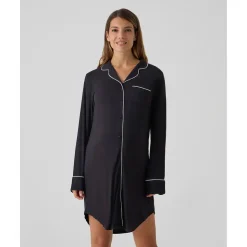 Prenatal Camisón premamá negro con detalles blancos