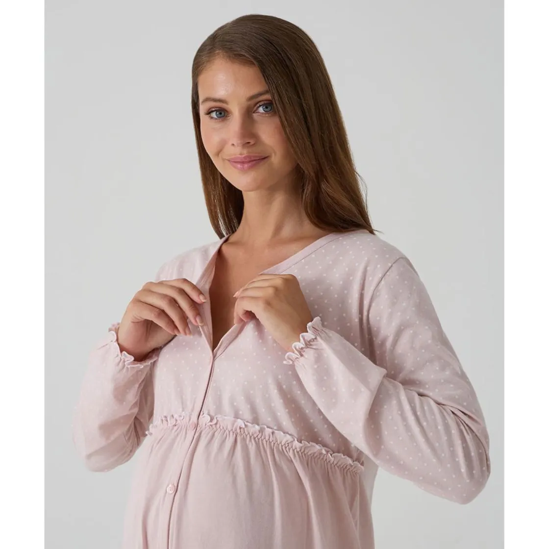 Prenatal Camisón premamá rosa con volantes y lunares para embarazo y lactancia* Premamá·Íntimo Y Noche|Íntimo Y Noche·Pijamas Y Camisones