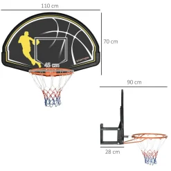 Outsunny Canasta de Baloncesto bicolor para puerta o pared* Deportes