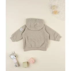 Prenatal Cardigan bebé beige con capucha efecto peluche