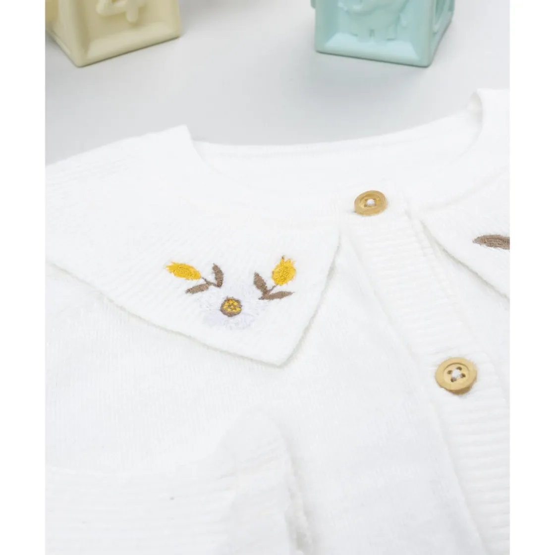 Prenatal Cardigan blanco con bordados para niña* Niña·Niña 2-10 Años|Niña 2-10 Años·Jerséis Y Sudaderas
