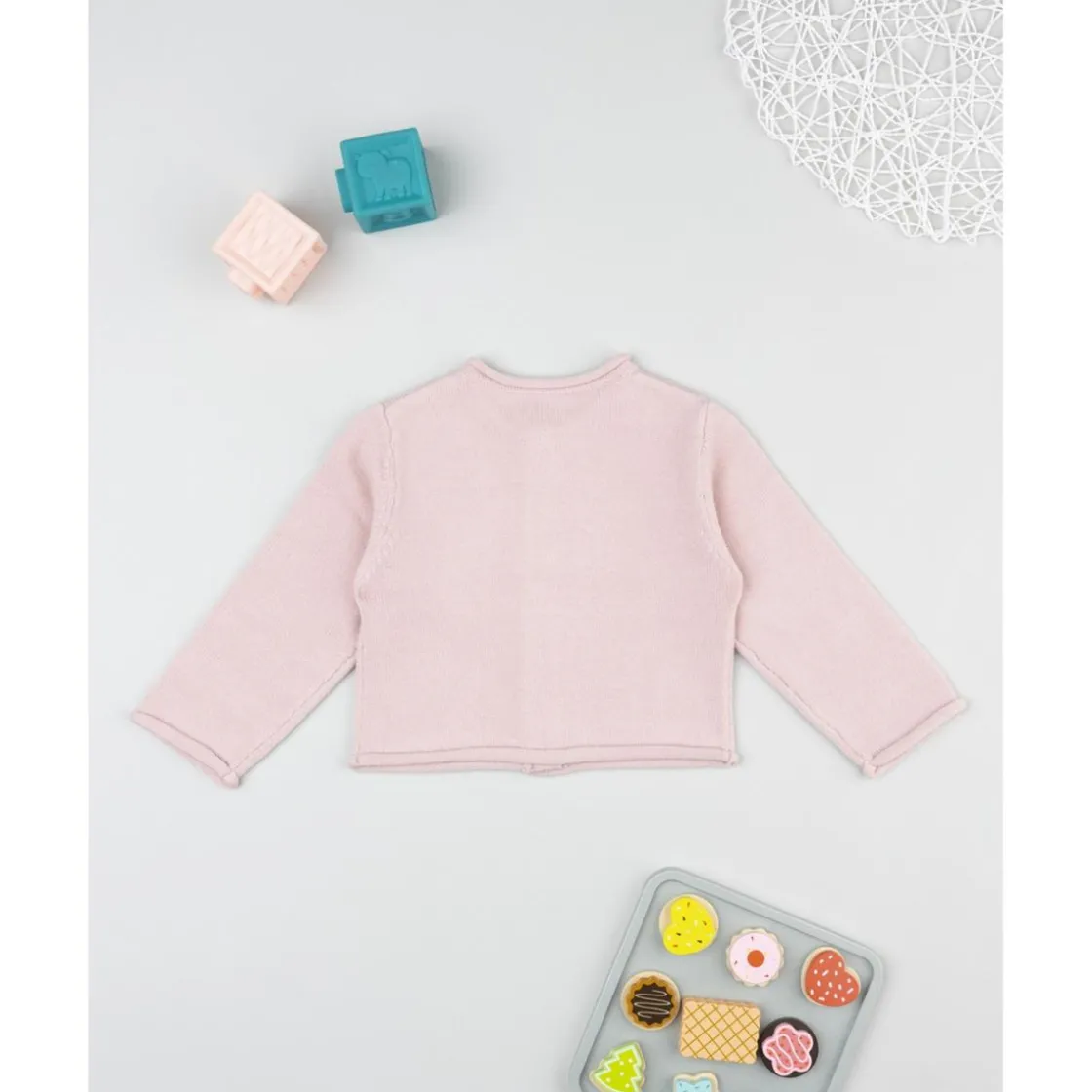 Prenatal Cardigan rosa de punto con cuello redondo para niña* Niña·Bebé Niña 3-36 Meses|Bebé Niña 3-36 Meses·Jerséis Y Cardigans