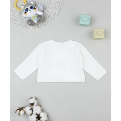 Prenatal Cardigan tricot blanco para bebé niña con bordados florales* Recién Nacido·Primeras Salidas|Primeras Salidas·Cardigans