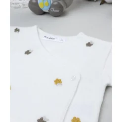 Prenatal Cardigan tricot blanco para bebé niña con bordados florales* Recién Nacido·Primeras Salidas|Primeras Salidas·Cardigans