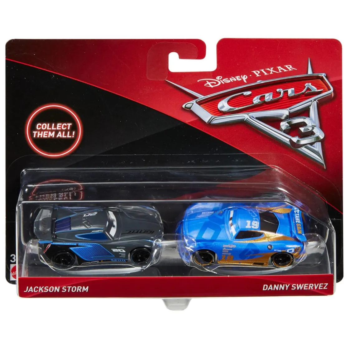 MATTEL ESPANA Cars - Jackson Storm y Danny Swervez - Pack 2 Coches Cars 3