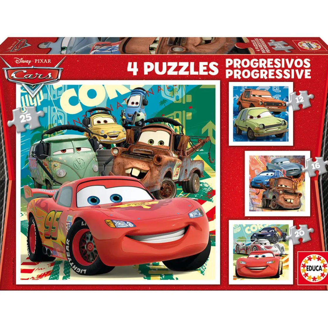EDUCA Cars - Maleta Puzles Progresivos Cars 2* Juegos Y Puzzles