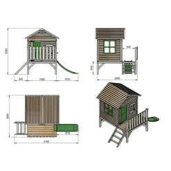 MASGAMES Casita elevada de madera Flam* Casas