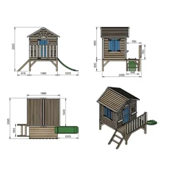 MASGAMES Casita Visby elevada 60 cm Azul* Casas