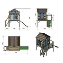MASGAMES Casita Visby elevada 90 cm Azul* Casas