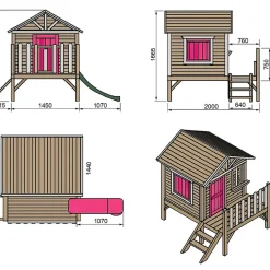 MASGAMES Casita Visby elevada 60 cm Rosa* Casas