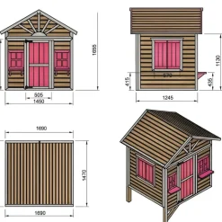 MASGAMES Casita Visby elevada 60 cm Rosa* Casas