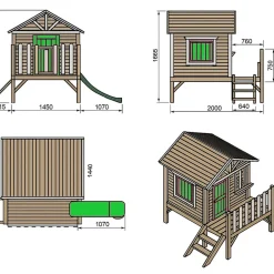 MASGAMES Casita Visby elevada 60 cm Verde* Casas