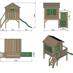 MASGAMES Casita Visby elevada 90 cm Verde* Casas