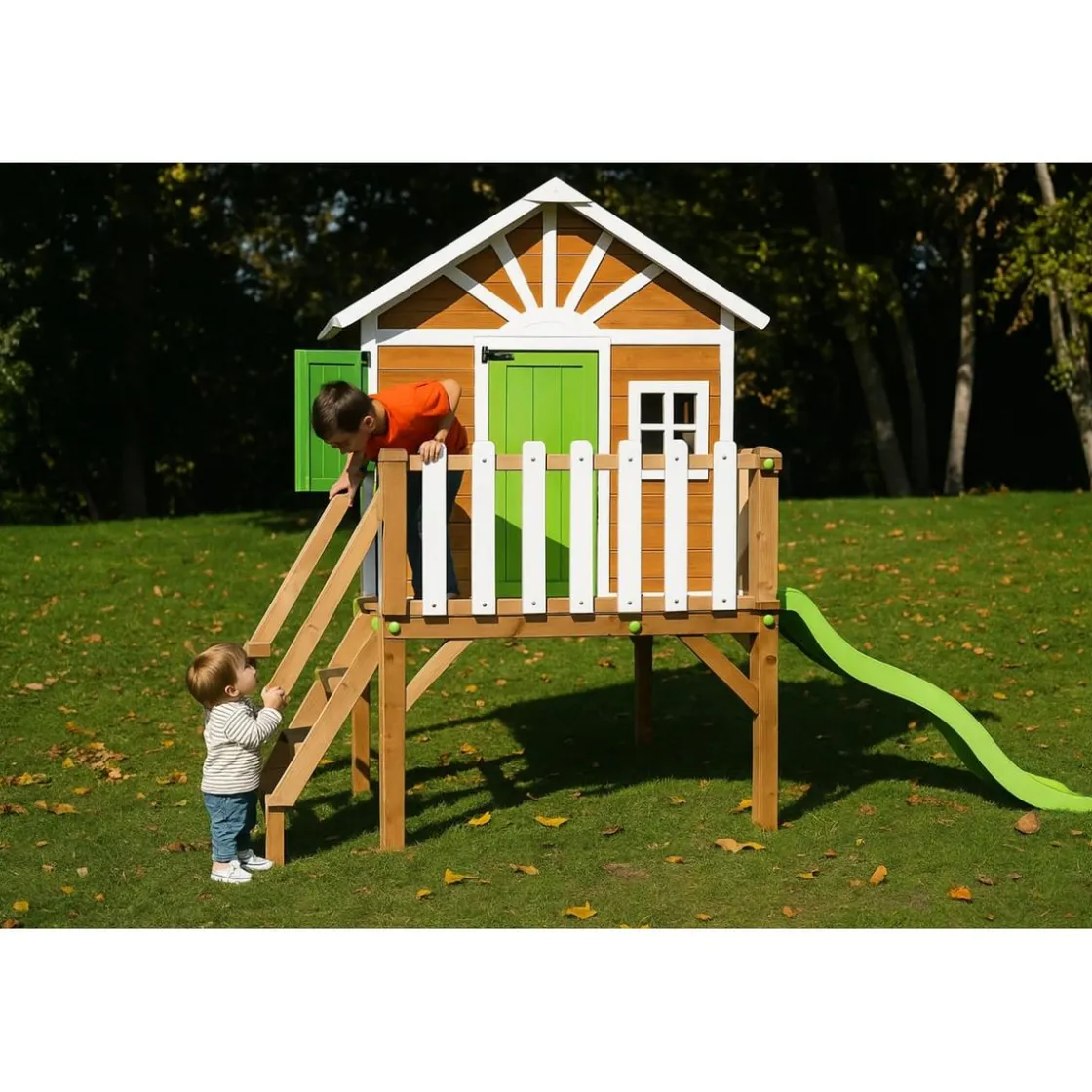 MASGAMES Casita Visby elevada 90 cm Verde* Casas