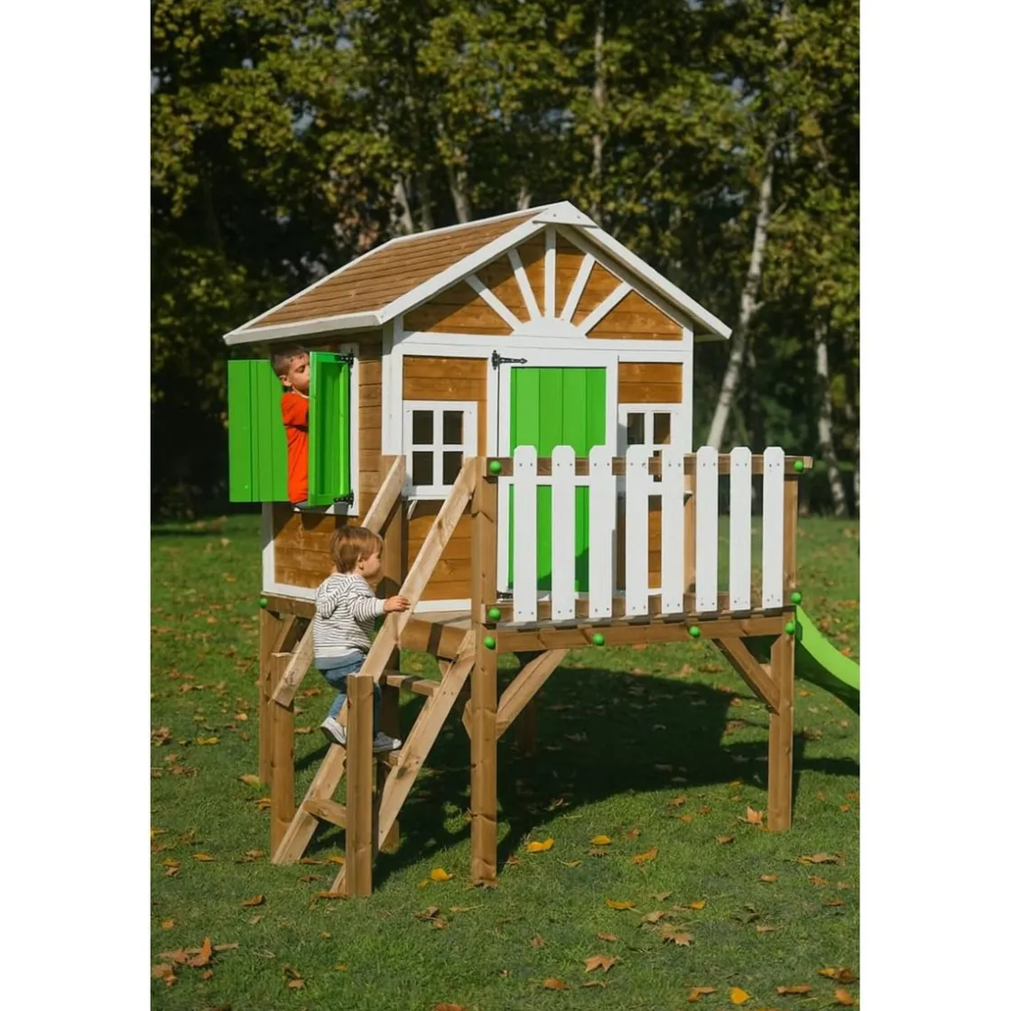 MASGAMES Casita Visby elevada 90 cm Verde* Casas