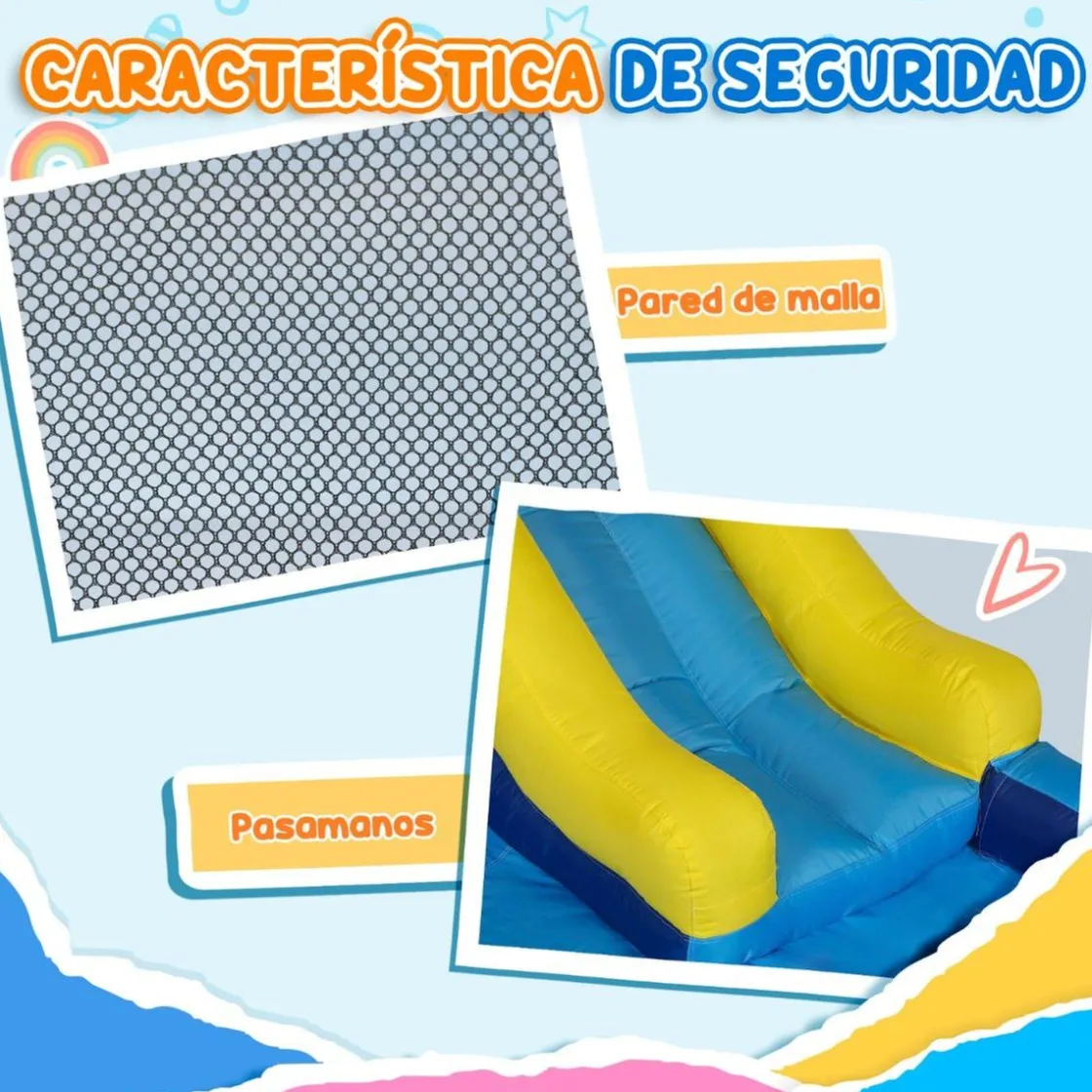 AIYAPLAY Castillo hinchable 5 en 1 con piscina y tobogán