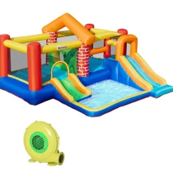OUTSUNNY Castillo Hinchable con 2 toboganes y 2 camas de salto 380 cm* Castillos Hinchables