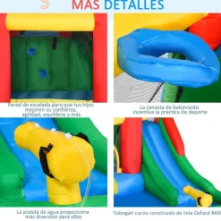 OUTSUNNY Castillo Hinchable con piscina, tobogán, muro de escalada y cama de salto 330 cm* Castillos Hinchables