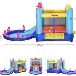 OUTSUNNY Castillo Hinchable Pulpo con tobogán 360 cm* Castillos Hinchables