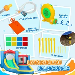AIYAPLAY Castillo inflable 5 en 1 con tobogán y piscinas* Castillos Hinchables