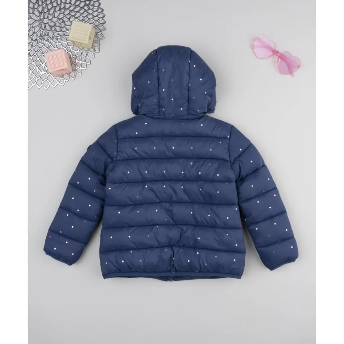 Prenatal Cazadora niña azul marino con corazones allover* Niña 2-10 Años·Abrigos Y Plumíferos|Niña·Niña 2-10 Años