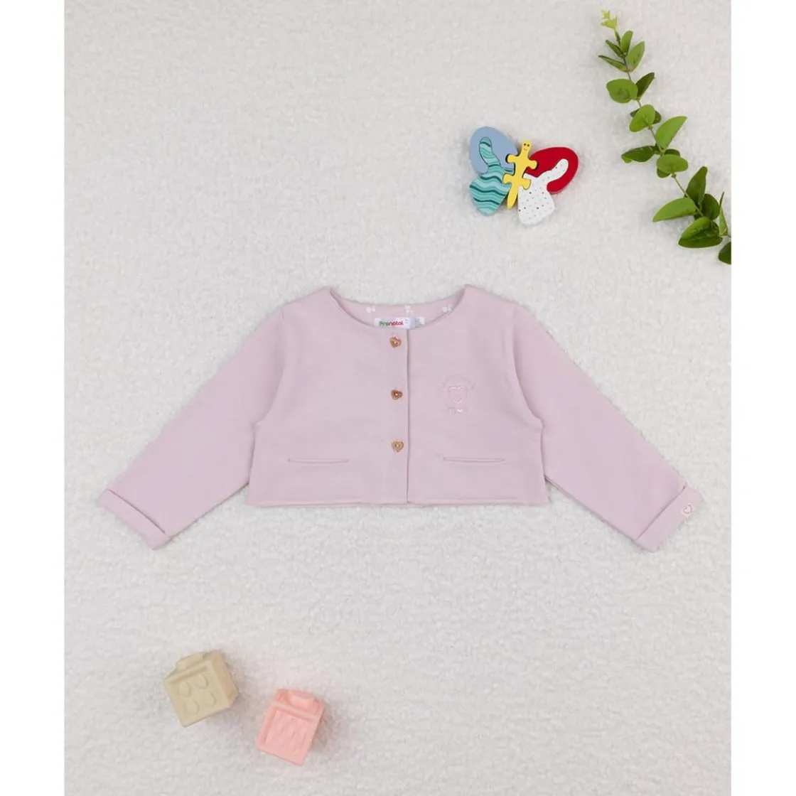 Prenatal Chaqueta niña rosa con bordado de corazón* Bebé Niña 3-36 Meses·Jerséis Y Cardigans|Niña·Bebé Niña 3-36 Meses