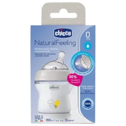CHICCO - Biberón flujo lento 150 ml Natural Feeling* Biberones Y Chupetes·Biberones