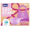 CHICCO - Conjunto silicona Easy Start Rosa* Preparación Comida Y Accesorios·Platos Y Cubiertos Infantiles
