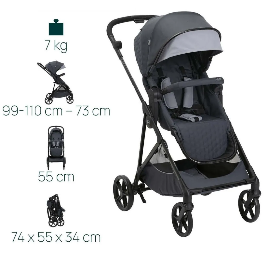 CHICCO - Duo Seety Boston gris* Trío Y Accesorios·Trío Y Dúo