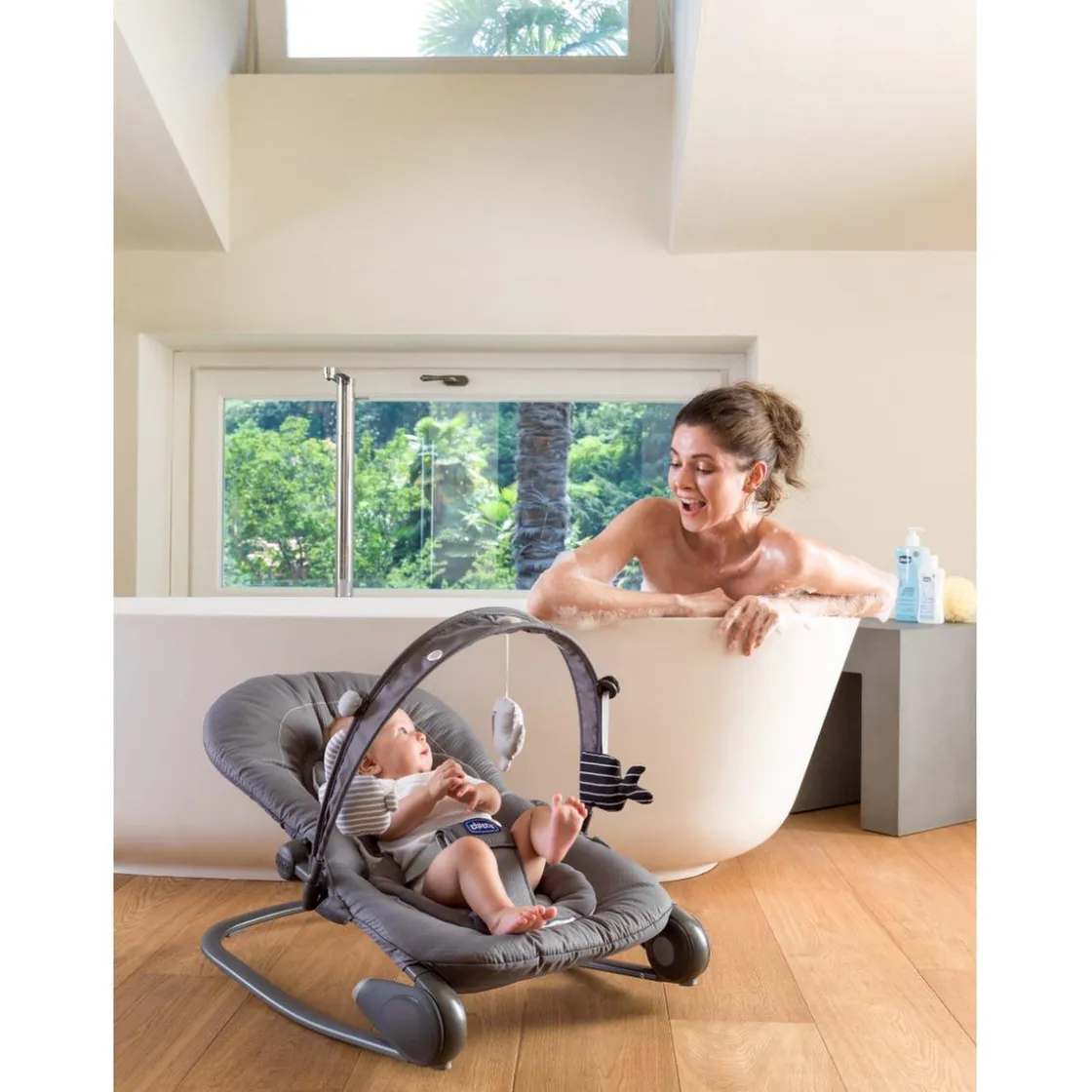 CHICCO - Hamaca Hooplá Moon Grey* Entretenimiento·Hamacas Y Columpios