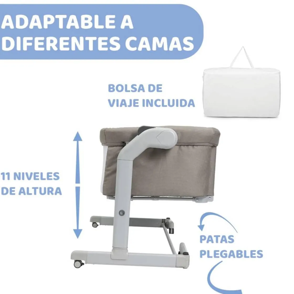 CHICCO - Minicuna Next2Me Magic Evo Desert Taupe* Descanso·Minicunas Y Reductores