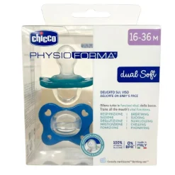 CHICCO - Pack 2 Chupetes Physio Dual Soft 16-36M - Azul