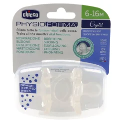 CHICCO - Pack 2 Chupetes PhysioForma Crystal 6-16 meses* Biberones Y Chupetes·Chupetes