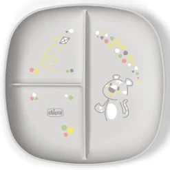 CHICCO - Plato con compartimentos 12M - Gris* Preparación Comida Y Accesorios·Platos Y Cubiertos Infantiles