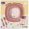 CHICCO - Set de alimentación 12M - Rosa* Preparación Comida Y Accesorios·Platos Y Cubiertos Infantiles