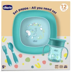 CHICCO - Set de alimentación 12M - Azul