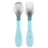 CHICCO - Set de Cubiertos Acero Inoxidable 18M - Azul* Preparación Comida Y Accesorios·Platos Y Cubiertos Infantiles
