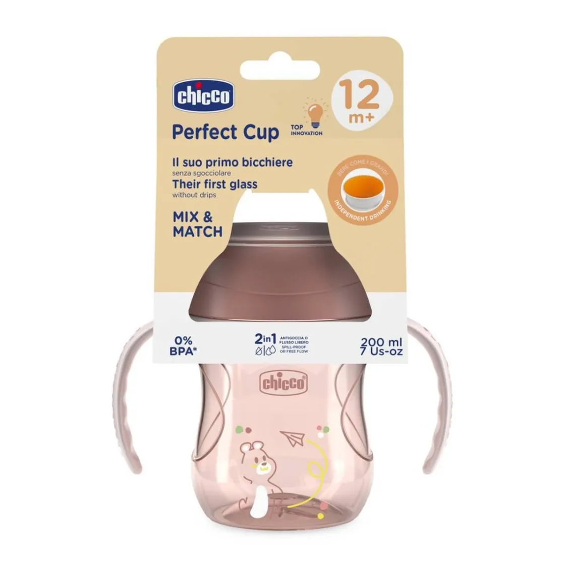CHICCO - Vaso Perfect 360 12M - Rosa 200ml